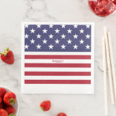 Monogram American USA Flag 4. Juli Personalize Serviette (Beispiel)