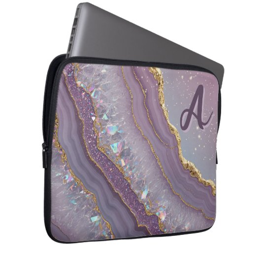 Monogram Amethyst Aurora Laptopschutzhülle (Vorne Rechts)