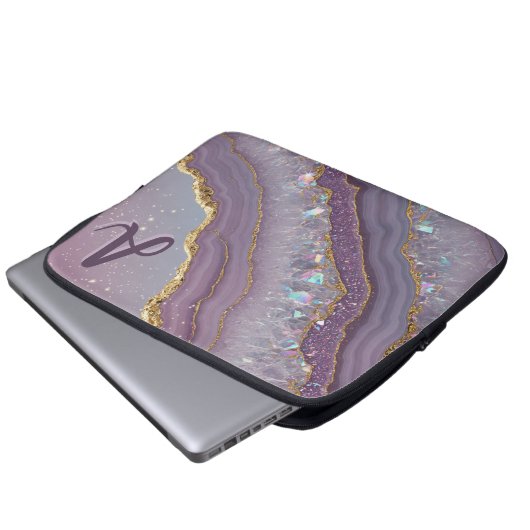 Monogram Amethyst Aurora Laptopschutzhülle (Vorne Knopf)