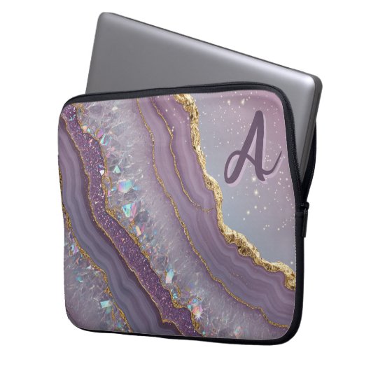 Monogram Amethyst Aurora Laptopschutzhülle (Vorderseite Links)