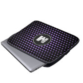 Monogram Amethyst Techno Dots Modern Laptopschutzhülle (Vorne Knopf)