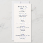 Monogram Ampersand Dusty Navy Blue Wedding Program (Rückseite)