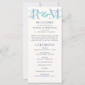 Monogram Ampersand Dusty Navy Blue Wedding Program (Vorderseite)