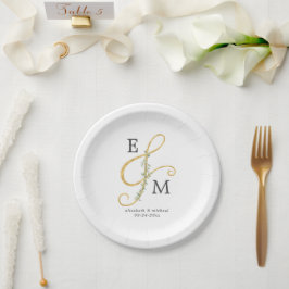 Monogram Ampersand Eukalyptus Greenerenerity Weddi Pappteller