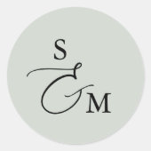 Monogram Ampersand Script Wedding Runder Aufkleber (Vorderseite)
