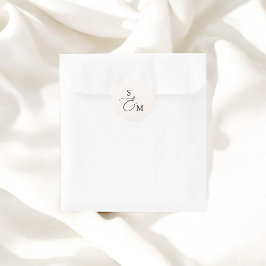 Monogram Ampersand Script Wedding Runder Aufkleber