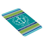 Monogram Anchor Laurel Wreath Stripes Nautic Magnet (Rechte Seite)