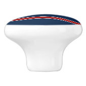 Monogram Anchor Nautical Red White Stripes Keramikknauf (Seitenansicht)