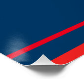 Monogram Anchor Waves Boat Red White Blue Nautic Poster (Ecke)