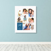 Monogram and Family Multiple Foto Klebemasse Grid Leinwanddruck (Insitu (Holzboden))