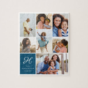 Monogram and Family Multiple Foto Klebemasse Grid Puzzle