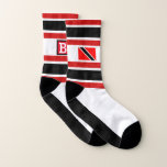 Monogram and Flag on Red White Black Socken<br><div class="desc">Red White Black,  these colors represent passion and fire. Add your initials to complete the look!  - FUN TIP:  We've got leggings and shoes to match your socks (you can also check: bootlegginz). Thank you for your patronage.</div>