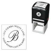 Monogram Anfangsadresse oder Wedding Classic Round Permastempel (Beispiel)