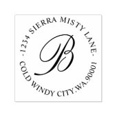 Monogram Anfangsadresse oder Wedding Classic Round Permastempel (Design)