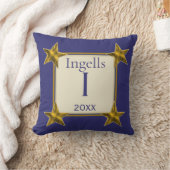 Monogram Anfangsblauer Gold-Sterne-Buchstabe I hal Kissen (Decke)