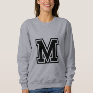 Monogram Anfangsbuchstabe M College Schwarz Weiß Sweatshirt