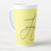 Monogram Anfangsbuchstaben Hellgelbe Moderne Milchtasse (Linke Ecke)