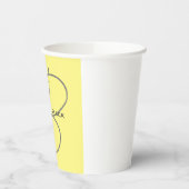 Monogram Anfangsbuchstaben Hellgelbe Moderne Pappbecher (Links)