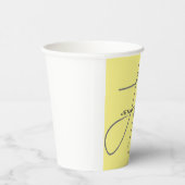 Monogram Anfangsbuchstaben Hellgelbe Moderne Pappbecher (Rechts)