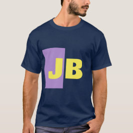 Monogram Anfangsbuchstaben Navy Blue Indigo Yellow T-Shirt