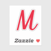 Monogram Anfangsname Bold Bright Red Stylish Niedl Aufkleber (Blatt)