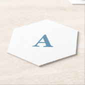 Monogram Anfangsname Dusty Blue White Einfach Nied Untersetzer (angewinkelt)
