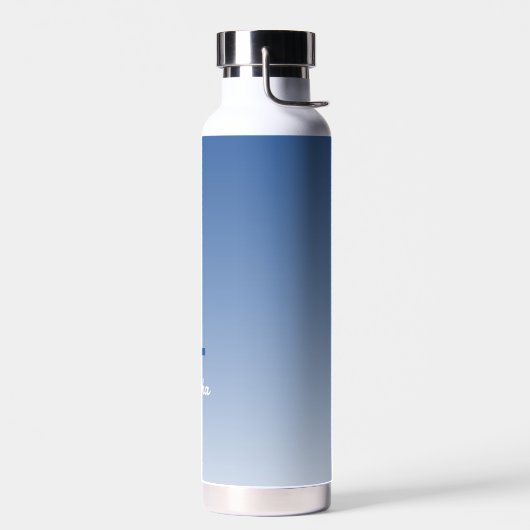 Monogram Anfangsname Script Gradient Royal Blue Trinkflasche (Links)