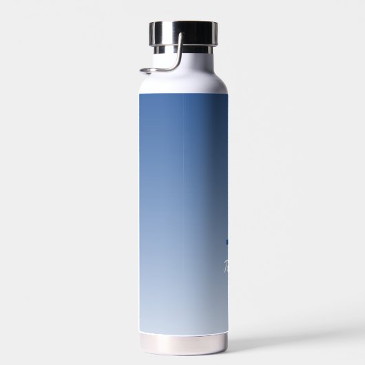 Monogram Anfangsname Script Gradient Royal Blue Trinkflasche (Rechts)