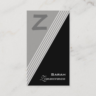 Monogram Angles Slate Gray Business Card Visitenkarte