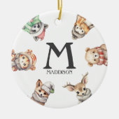 Monogram Animal Christmas Tree Ornament (Vorne)