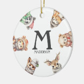 Monogram Animal Christmas Tree Ornament (Links)