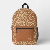 Monogram Animal Giraffe Skin Pattern Bedruckter Rucksack (Vorderseite)