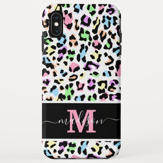 Monogram Animal Print Leopard Girl Case-Mate iPhone Hülle (Rückseite)