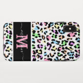 Monogram Animal Print Leopard Girl Case-Mate iPhone Hülle (Rückseite (Horizontal))
