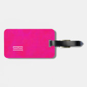Monogram, anpassbar rosa Modernes Abstrakt Gepäckanhänger (Rückseite horizontal)