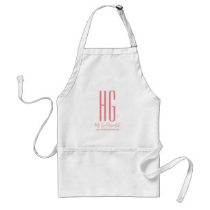 Monogram, anpassbarer rosa Text auf Schürze