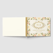 Monogram Antik Elfenbein Hochzeit Gästebuch (Voll)