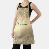 Monogram Antique Gold Dripping Glitzer Metallic Schürze (InSitu)