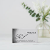 Monogram-Anwalt bei Law Black Business Card Visitenkarte (Stehend Vorderseite)