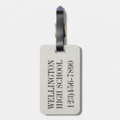 Monogram Apple Gepäckmarke . Zurück Gepäckanhänger (Rückseite vertikal)