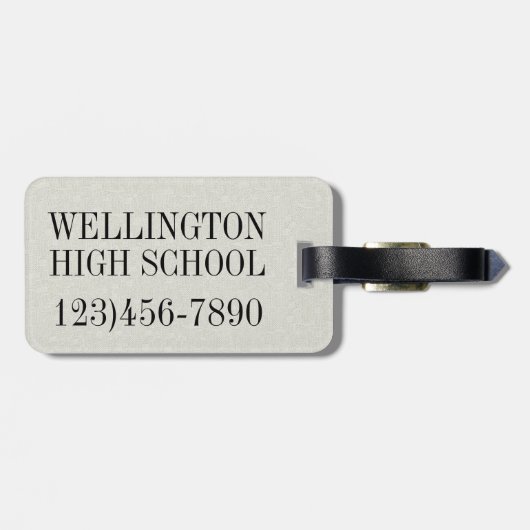 Monogram Apple Gepäckmarke . Zurück Gepäckanhänger (Rückseite horizontal)