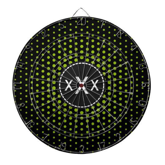 Monogram Apple Green Techno Dots Moderne Dartscheibe (vorne)