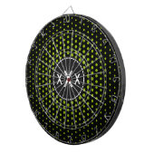 Monogram Apple Green Techno Dots Moderne Dartscheibe (Vorderseite rechts)