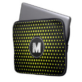 Monogram Apple Green Techno Dots Moderne Laptopschutzhülle (Vorderseite Links)