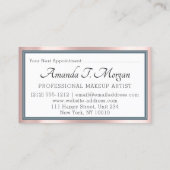 Monogram Appointment Card Rose Greenery Dusty Blue Visitenkarte (Rückseite)