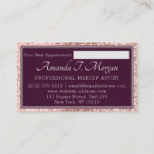 Monogram Appointment Card Rose Marsala FloralEvent Visitenkarte (Rückseite)