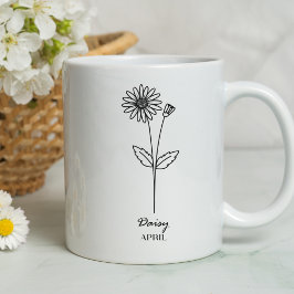 Monogram April Geburtsmonat-Blume Kaffeetasse