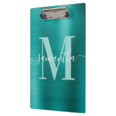 Monogram Aqua Aquamarin Shimmer Foil Klemmbrett (Links)