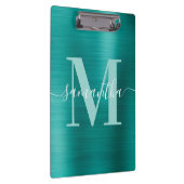 Monogram Aqua Aquamarin Shimmer Foil Klemmbrett (Rechts)