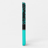 Monogram Aqua, Black, White Damask iPhone 11 Case (Hinten/Links)